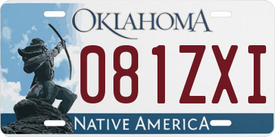 OK license plate 081ZXI
