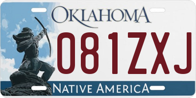 OK license plate 081ZXJ