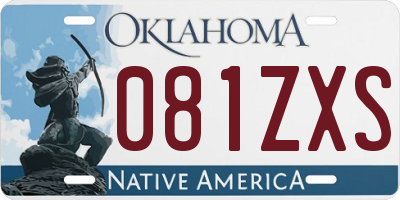 OK license plate 081ZXS