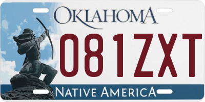 OK license plate 081ZXT