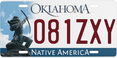 OK license plate 081ZXY