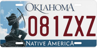 OK license plate 081ZXZ