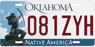 OK license plate 081ZYH