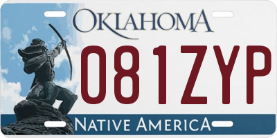OK license plate 081ZYP