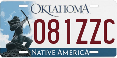 OK license plate 081ZZC