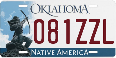 OK license plate 081ZZL