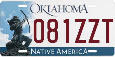 OK license plate 081ZZT