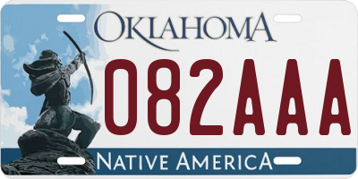 OK license plate 082AAA