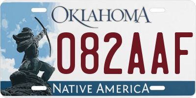 OK license plate 082AAF