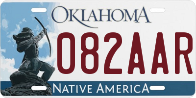 OK license plate 082AAR