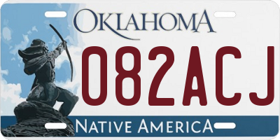 OK license plate 082ACJ