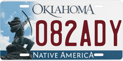 OK license plate 082ADY
