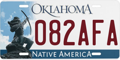 OK license plate 082AFA