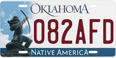 OK license plate 082AFD