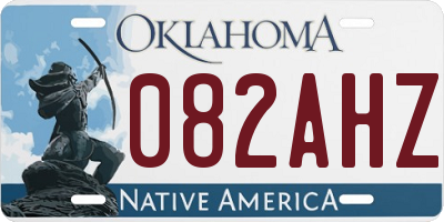 OK license plate 082AHZ