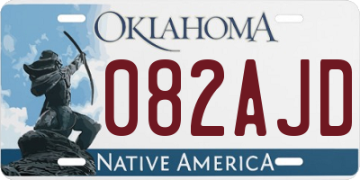OK license plate 082AJD
