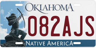 OK license plate 082AJS