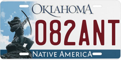 OK license plate 082ANT