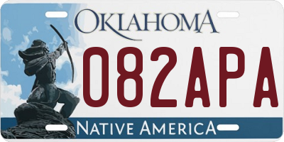 OK license plate 082APA