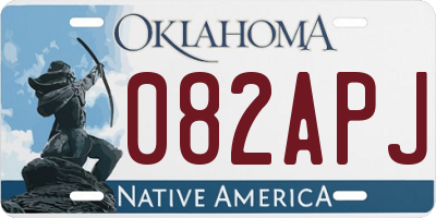 OK license plate 082APJ