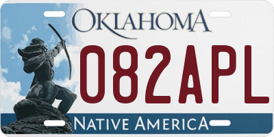 OK license plate 082APL