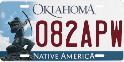 OK license plate 082APW