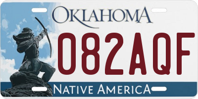 OK license plate 082AQF