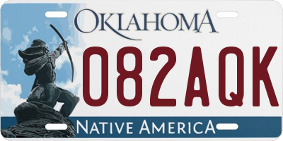 OK license plate 082AQK