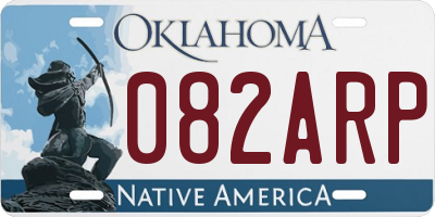 OK license plate 082ARP