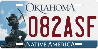 OK license plate 082ASF