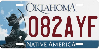 OK license plate 082AYF
