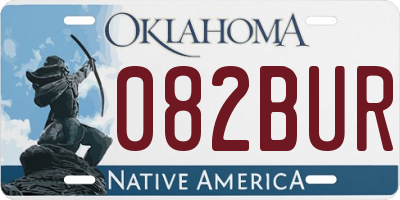 OK license plate 082BUR