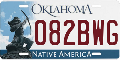 OK license plate 082BWG