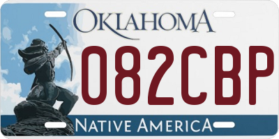 OK license plate 082CBP