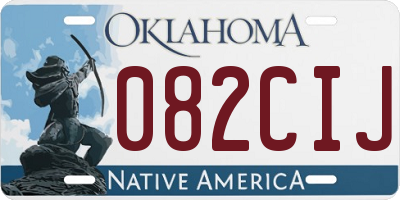 OK license plate 082CIJ