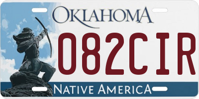 OK license plate 082CIR
