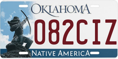 OK license plate 082CIZ