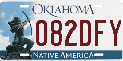 OK license plate 082DFY