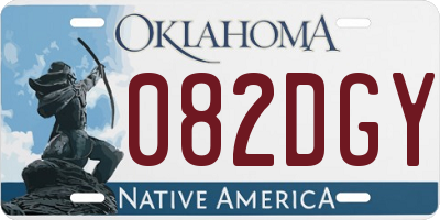 OK license plate 082DGY