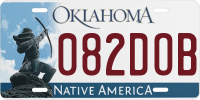 OK license plate 082DOB