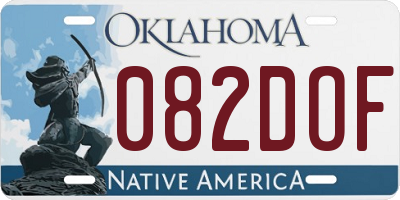 OK license plate 082DOF
