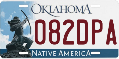 OK license plate 082DPA