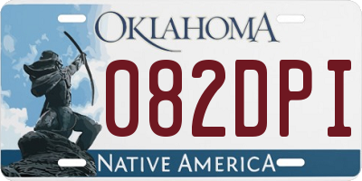 OK license plate 082DPI