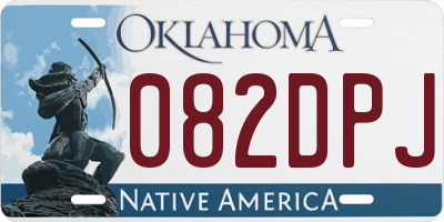 OK license plate 082DPJ