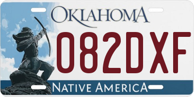 OK license plate 082DXF