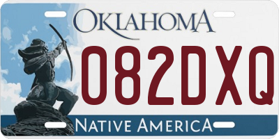 OK license plate 082DXQ