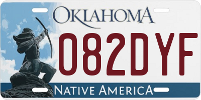 OK license plate 082DYF