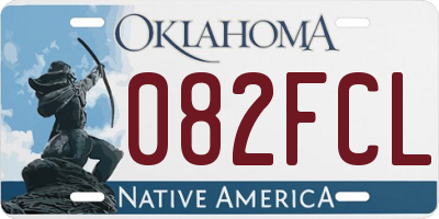 OK license plate 082FCL