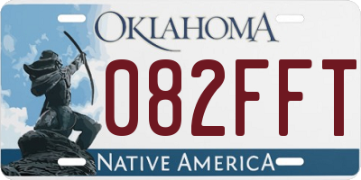 OK license plate 082FFT