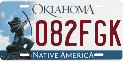 OK license plate 082FGK